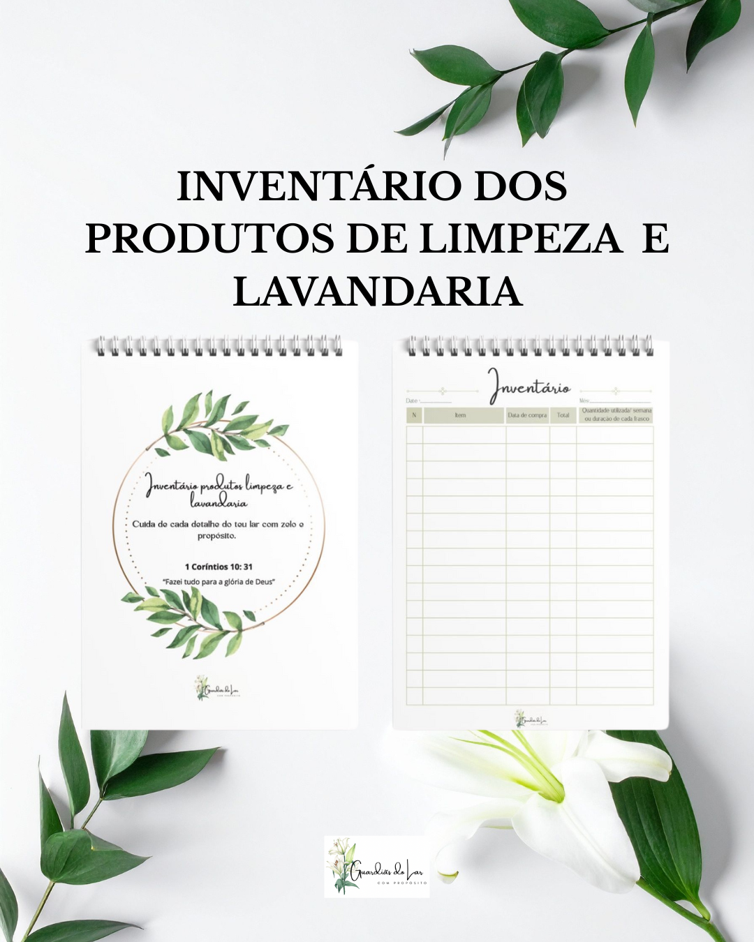 Inventário dos produtos de limpeza e lavandaria